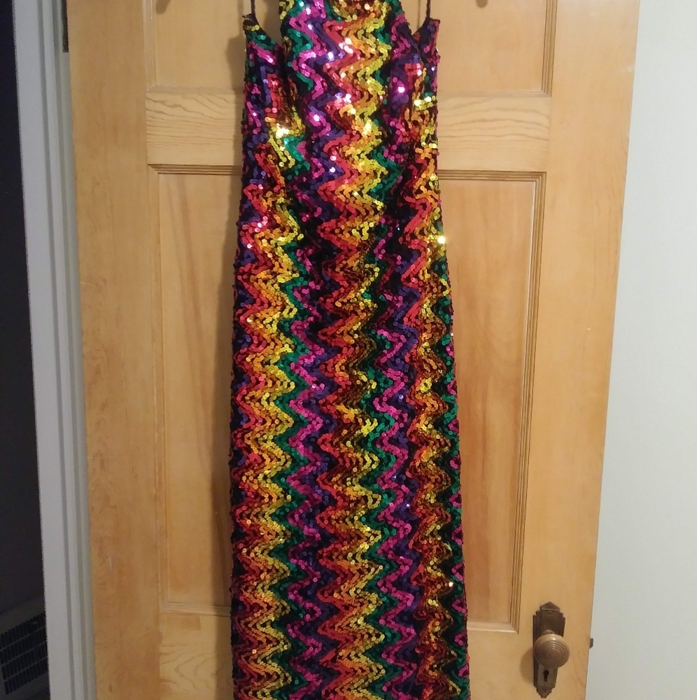 A Rainbow Sequence Dress